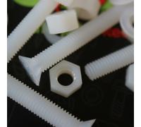 50x Nylon, viti testate a svasatae in plastica per macchine, M6x 40mm Naturale