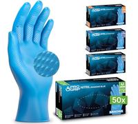 50x PROGRIP Guanti nitrile M Blu [Extra resistenti], Guanti monouso plastica, 2x più spessi, con finitura diamantata, Guanti in nitrile per industria e montaggio, guanti lavoro
