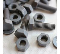 50x PVC, resistenti all'ossidazione, Grigio, UPVC, M6x20mm