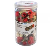 50x Spina F a Compressione Innesto-Compressione 7,5mm Rosso per Cavo Coassiale