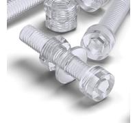 50x Testa a bussola in policarbonato, testa esagonale, viti macchina M4x 20mm