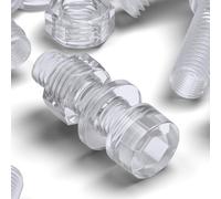 50x Testa a bussola in policarbonato, testa esagonale, viti macchina M6x 20mm