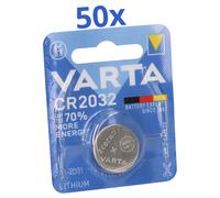 50x VARTA CR 2032 CR2032 Batteria A Bottone Lithium 3V 50 Pezzi 1 Blister