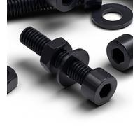 50x vite Esagono incassato Nylon Nero, plastica per macchine, M4x 20mm