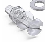 50x Viti a testa svasata piana con intaglio,Trasparente, M4x 20mm