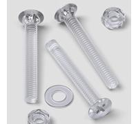 50x Viti a testa svasata trasparenti in acrilico M4 x 30 mm + dadi e rondelle
