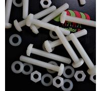 50x viti nylon a testa cilindrica a croce M6 x 40 mm, dadi e rondelle