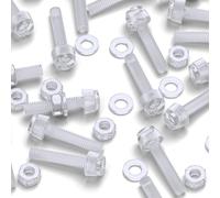 50x Viti Zigrinata, Bulloni Dadi Rondelle, M6x 30mm, Acrilico