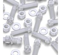 50x Viti Zigrinata, Bulloni Dadi Rondelle, M8x 30mm, Acrilico