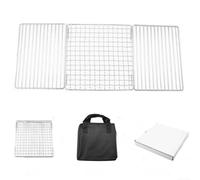 50x20cm Pieghevole In Acciaio Inox BBQ Griglia Mesh con Borsa per Outdoor Barbecue Grill Cottura