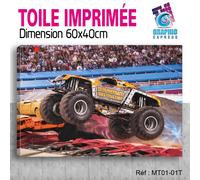50x30cm - Tessuto Stampa Tableau- Monster Jam - 4x4 Bigfoot - MT01-1T