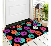 50X80Cm Zerbino Di Benvenuto Halloween,Colore Zucche Luminose Tappeto Porta Ingresso Interno Esterno Antiscivolo Arte Astratta Per Bagno Cucina Camera Da Decorazioni
