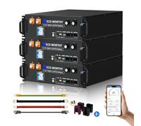 51,2V 100Ah（3 Pacchi）Batterie LiFePO4 Bluetooth 15,36 kWh di accumulo energetico