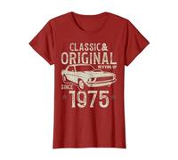 51° Compleanno 1975 Auto d'Epoca Maglietta, Donna, Mirtillo Rosso, XXL