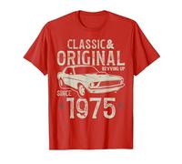 51° Compleanno 1975 Auto d'Epoca Maglietta, Uomo, Rosso, 3XL