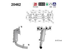 As 20462 Catalizzatore per Fiat 500 312 500 C 312 Panda 169 312 319 312 519