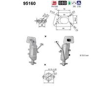 ASA Selection - Catalizzatore As 95160 - 51 kW 69 CV 1.0 VTi 68 - Yaris P13, Aygo B4