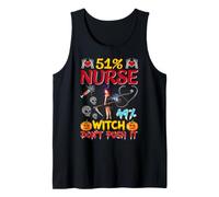 51% Nurse 49% Witch Don't Push It NP RN Halloween Nurse Canotta