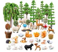 51 Pezzi Alberi Modellismo Animali Fattoria Ampia Varietà di Forme e Dimensioni con Figurine per Modellismo Ferroviario Modellismo Diorama Decorazioni Paesaggistiche e Regali DIY