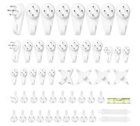 51 Pezzi Ganci per Quadri Muro,Ganci per appendere quadri,Ganci Specchio Muro,Ganci per Appendere Foto,Ganci da Parete Antitraccia,Ganci per Chiodi Invisibili