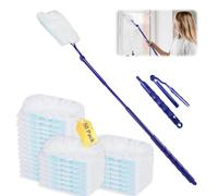 51 Pezzi per Swiffer Piumini Ricambi Kit, Piumini Cattura Polvere per Swiffer Duster, per Polvere Catturapolvere, con 1 Manico Cattura Polvere, per Scuola, Ufficio, Casa