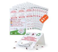 51 trappole per scarafaggi, efficaci trappole adesive per insetti | Trappola universale per scarafaggi, inodore, atossica, per monitorare e combattere gli scarafaggi (17 fogli da 3 trappole)