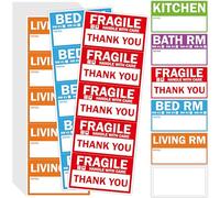 510 etichette per traslochi domestici, 5 etichette codificate a colori adesive per scatole di imballaggio con 85 adesivi fragili e 85 vuoti, etichette per imballaggio aiutante di trasloco