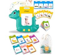 510 Parole Flash Card Parlando Francese, Giocare Bambini 2 Anni, Giocattoli prescolari per ascoltare e imparare Verde (Francese/Inglese/Bilingue)