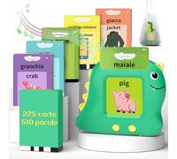 510 Parole flashcards bambini italiano e inglese, amico vocabolo gioco italiano,giochi montessori 2 anni, educativi prescolari Lingua Imparare a parlare Colori Numero Animali Verde(Dinosauro, verde)