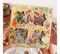 510 Pz/100 Fogli Scrapbooking Adesivi, PET Adesivi per Piante Vintage Adesivi Decorativi Scrapbooking Vintage Fiori Stickers Bullet Journal Adesivi Decorativi per Bullet Journal Diario Fai da Te