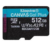 Kingston Canvas Go Plus microSDXC Scheda Di Memoria Gen4 200MB/s A2 U3 V30 512GB Confezione Singola Senza Adattatore-SDCG4/512GBSP