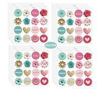 512 Pezzi Grazie Etichette Autoadesivo, Adesivi Fatto a Mano Etichetta, Adesivi Rotondi Ringraziamento, Fiori Adesivi Regalo, per Matrimonio Compleanno Ringraziamento Festa DIY