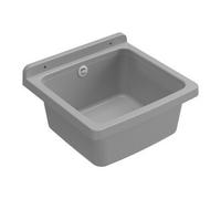 LAVATOIO RESINA A PARETE 39X39 CM SIFONE FIN. CEMENTO LAVELLO LAVANDINO ESTERNO