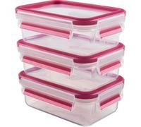 Emsa Food Clip&Close Contenitore Salvafreschezza Trasparente Rosa 0,55 Litri Set