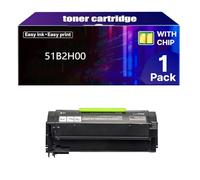 51B2H00 Cartuccia Toner con Chip, Ricambio ad Alta Capacità per Lexmark 51B2000 51B2H00, Compatibile con Inchiostro per Lexmark MS417 5171617 MX417 517 617 Stampanti Laser,Black-1 Pack