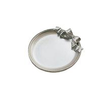 51buyoutgo Vassoio Portacandele Candele Rotonda Piccolo Grigio Argento, Piatto per Candele, Vassoio Decorativo di Immagazzinaggio Organizzatore Del Vassoio Argento Rotondo per Gioielli, Trucco, 10cm