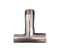 51mm Pipe OD Butt Weld x 1-1/2" BSPT Male Tee 3 Way SUS 304 Stainless Fitting Homebrew Beer Wine