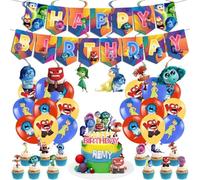 51PCS decorazioni per palloncini per feste di compleanno a tema INSIDE OUT, decorazioni per feste di compleanno a tema Mind Squad, inserti per torte per bambini, set di palloncini.