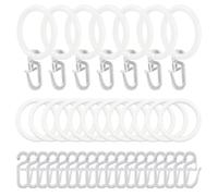 52 anelli per tende in metallo, anelli da appendere e 52 ganci in plastica, per finestre, porte, tende da doccia, diametro interno 30 mm