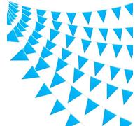 52 bandierine in tessuto blu, bandierine triangolari impermeabili riutilizzabili da 20 m, ideali per decorazioni per feste di compleanno, interni ed esterni, matrimoni e festival