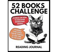 52 Book Challenge - Reading journal. Bookish gift for book lovers: Reading challenge can be started at any time of the year