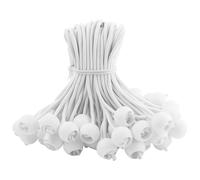 52 elastici per tende con sfera, elastici in gomma, Bungee Tenditore a sfera, Corde Elastiche con Sfere, tenditore per teloni, gazebo, striscioni, reti per rimorchi (bianco)