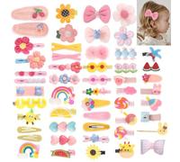 52 fermagli per capelli per ragazze, accessori per capelli dolci per bambine, simpatici animali, fiori, frutta, arcobaleno, dolci, set adatto per bambine e adolescenti (set 3-52)