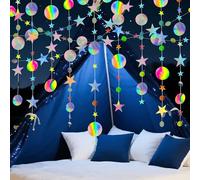 52 Ft Ghirlanda di Carta, 4 Pezzi Iridescenti Ghirlande di Carta Ghirlanda di Carte Glitterata, Ghirlanda con Glitter Striscione da Appendere per Compleanno Matrimonio Festa Decorazione