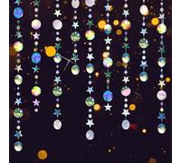 52 Ft Ghirlanda di Carta Glitterata, 4 pezzi Ghirlanda iridescente da appendere, Cerchio e Stella Carnevale Garland, Decorative Scintillanti Ghirlanda per compleanno, Matrimonio, Natale, Feste(16 m)