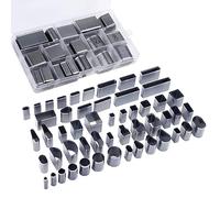 52 fustelle di perforazione per pelle e cinture, strumenti per punzonatura con varie forme. Strumenti per la lavorazione della pelle.