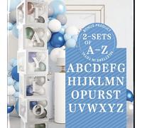 52 lettere, 6 scatole, scatola di palloncini trasparenti di sui social, primo compleanno del bambino, proposta, dichiarazione d'amore, festa di compleanno, consegna transfrontaliera. ABS
