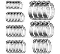 52 pezzi 6-51mm Set di fascette stringitubo in acciaio inox, Leryati fascetta stringitubo 304, fascetta per tubo senza morsetto mini fascette per tubi e morsetti a vite per piscina, lavatrice e
