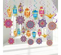 52 Pezzi Decorazioni del Ramadan Mubarak Decoro per Feste Mille e Una Notte Turbinii Sospesi in Lamina per Soffitto di Eid Mubarak Decorazione per Feste Marocchino Indiano Compleanno Principessa