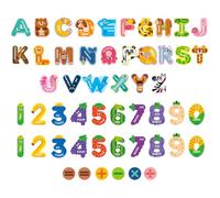 52 pezzi di giocattoli magnetici colorati, magneti per il calcolo dell'alfabeto e dei numeri, magneti con animali dei cartoni animati, giocattoli educativi per l'ortografia